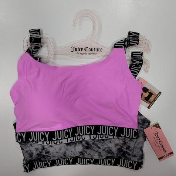 Juicy Couture  Sports Bra Set Pink  & Gray Camo - Picture 1 of 10